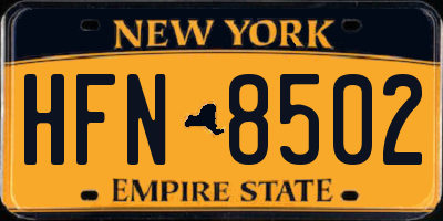NY license plate HFN8502