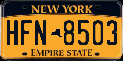 NY license plate HFN8503