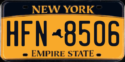 NY license plate HFN8506