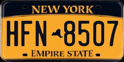 NY license plate HFN8507