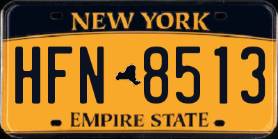 NY license plate HFN8513