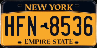 NY license plate HFN8536