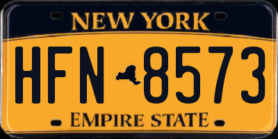 NY license plate HFN8573