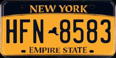 NY license plate HFN8583