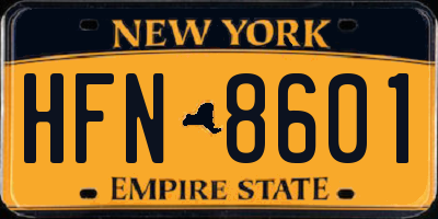 NY license plate HFN8601