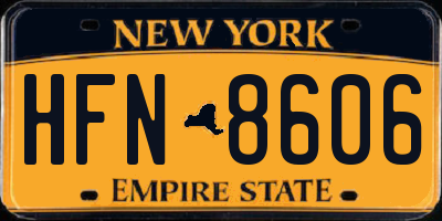 NY license plate HFN8606