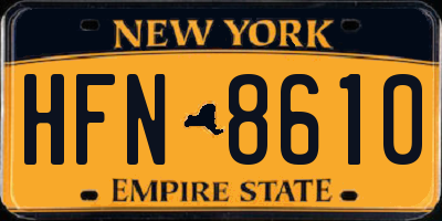 NY license plate HFN8610