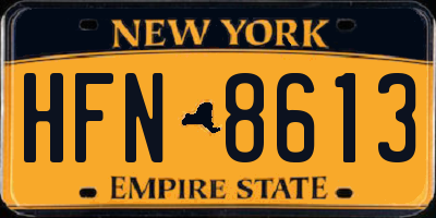 NY license plate HFN8613