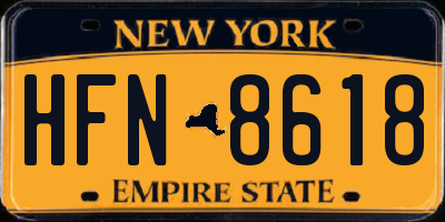 NY license plate HFN8618