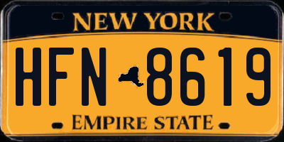 NY license plate HFN8619