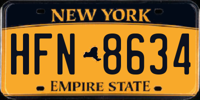 NY license plate HFN8634