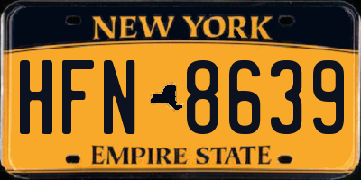 NY license plate HFN8639
