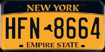 NY license plate HFN8664