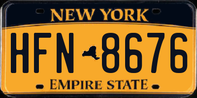 NY license plate HFN8676