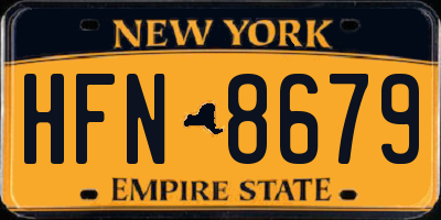 NY license plate HFN8679