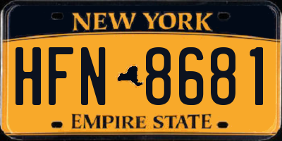 NY license plate HFN8681