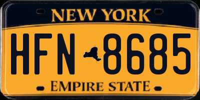 NY license plate HFN8685