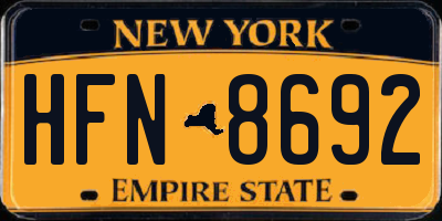 NY license plate HFN8692