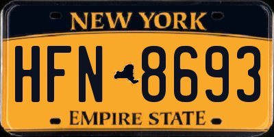NY license plate HFN8693