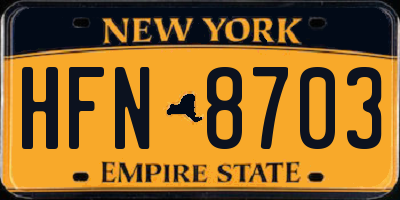 NY license plate HFN8703