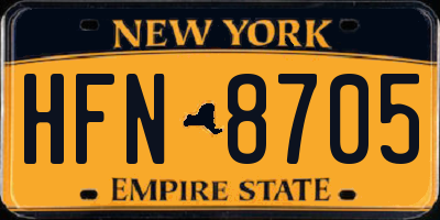 NY license plate HFN8705
