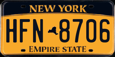NY license plate HFN8706