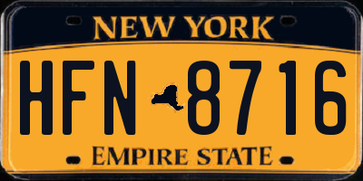 NY license plate HFN8716