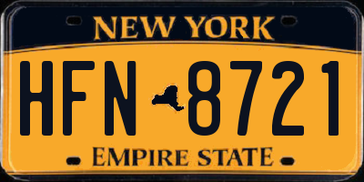 NY license plate HFN8721