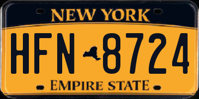 NY license plate HFN8724
