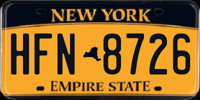 NY license plate HFN8726