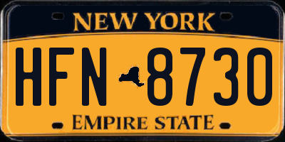 NY license plate HFN8730