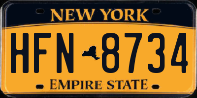 NY license plate HFN8734