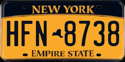 NY license plate HFN8738