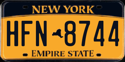 NY license plate HFN8744