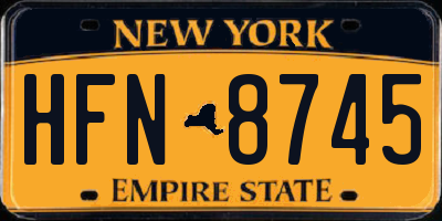 NY license plate HFN8745