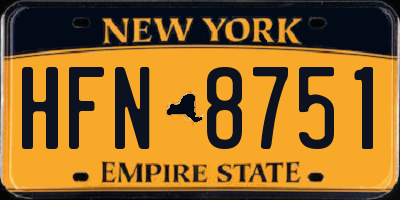 NY license plate HFN8751