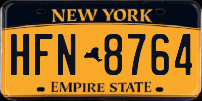 NY license plate HFN8764