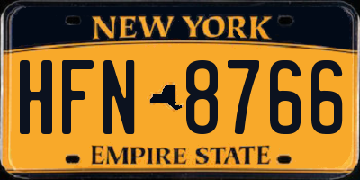 NY license plate HFN8766