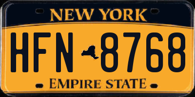 NY license plate HFN8768