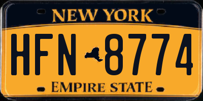 NY license plate HFN8774