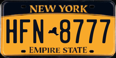 NY license plate HFN8777