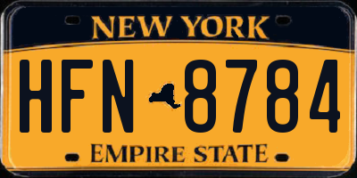 NY license plate HFN8784
