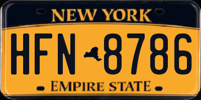 NY license plate HFN8786