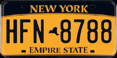 NY license plate HFN8788