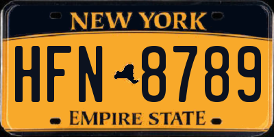 NY license plate HFN8789