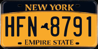 NY license plate HFN8791