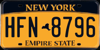 NY license plate HFN8796