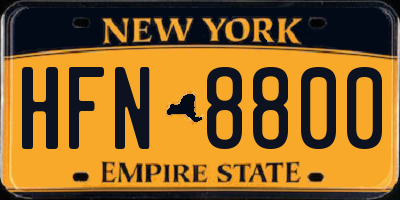 NY license plate HFN8800