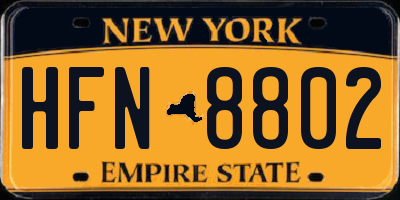 NY license plate HFN8802