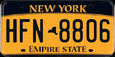 NY license plate HFN8806